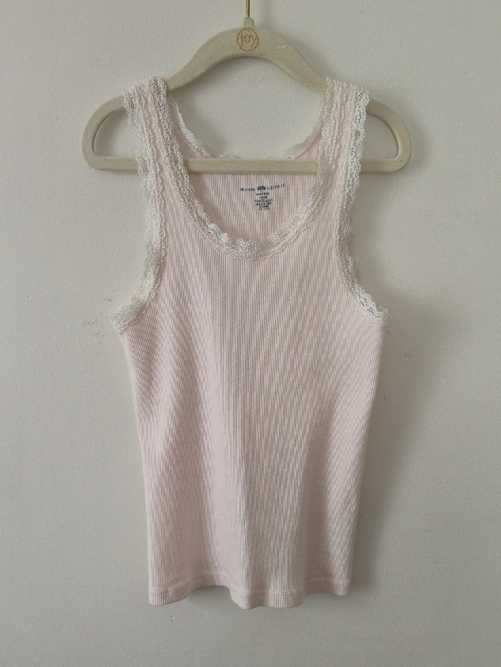 Brandy Melville Floral Tee & Blush Lace-Trim Tank Set Size 2/XS - Picture 3 of 7